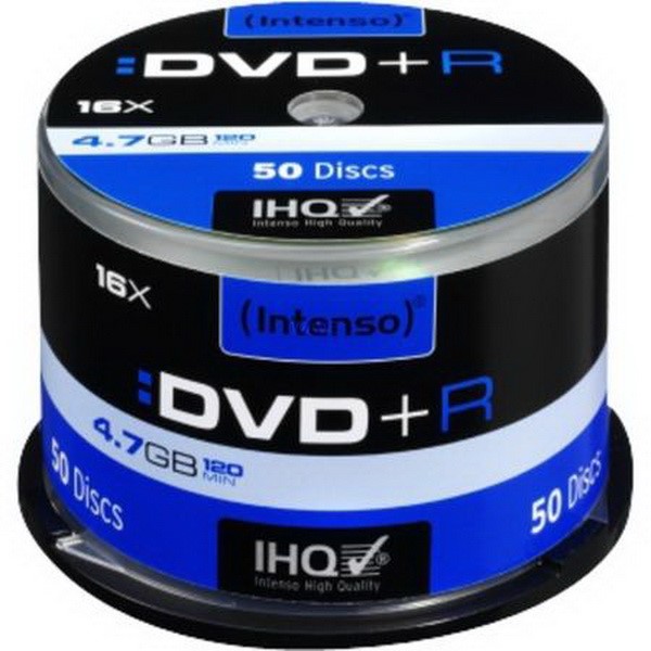 INTENSO 4.7GB DVD + R, DVD BLANKS 50 PIECE CAKE BOX NO 16 TIMES, 50 PIECES