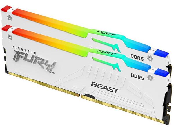KINGSTON Memory  FURY Beast WHITE RGB DDR5, 6000MT/s, 32GB KIT OF 2