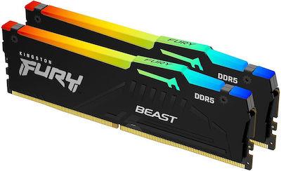 Kingston DDR5 64GB KIT 2x32GB PC 6000  FURY Beast RGB EX KF560C36BBEAK2-64