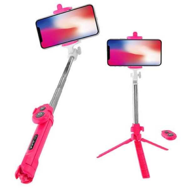 LAMTECH TRIPOD SELFIE STICK ROSE RED