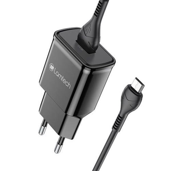 LAMTECH QUICK CHARGER USB3.0 18W WITH MICRO USB CABLE 1M BLACK