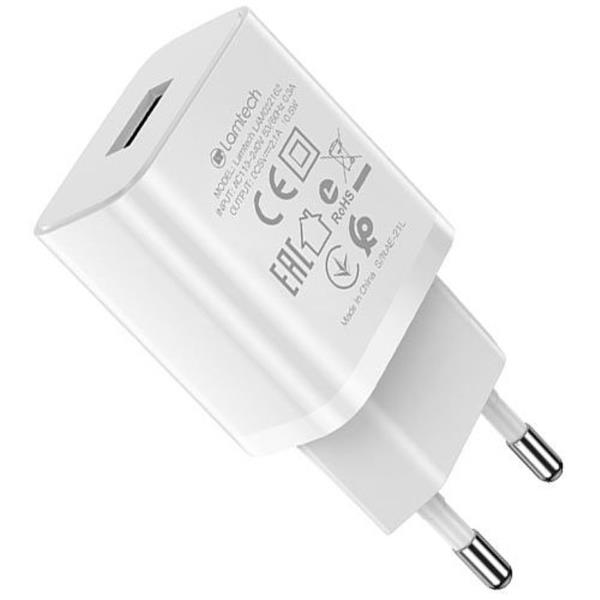 LAMTECH USB TRAVEL CHARGER 2,1A WHITE