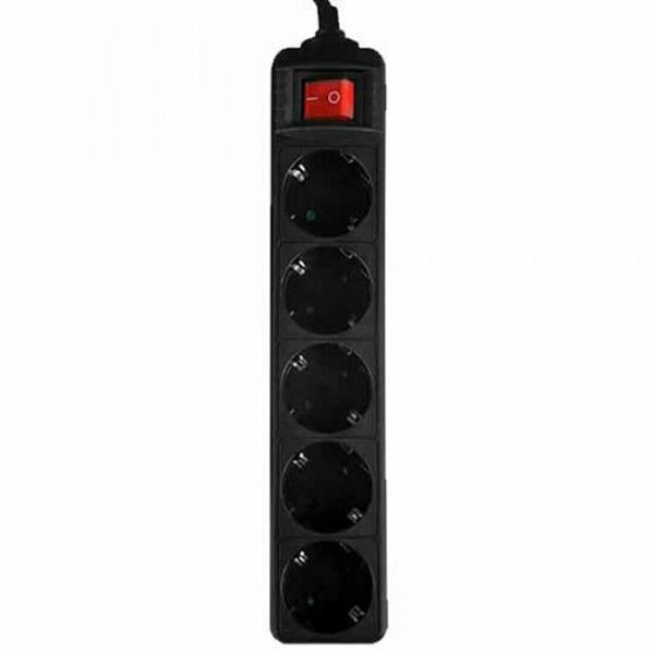 LAMTECH POWER STRIP WITH SWITCH 5 OUTLETS BLACK