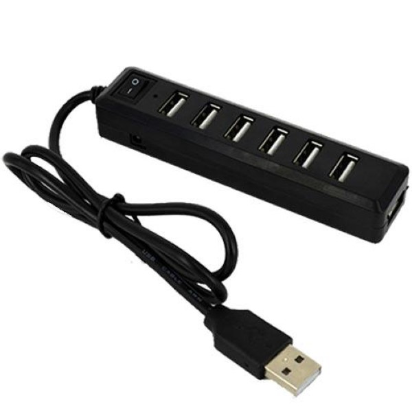 LAMTECH USB HUB 7 PORTS BLACK