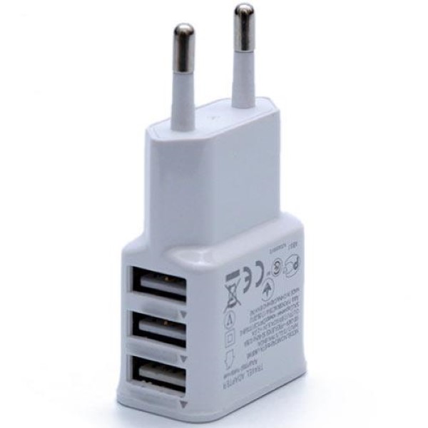 LAMTECH 3XUSB CHARGER 2,1A WHITE