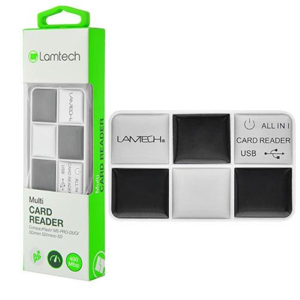 LAMTECH MULTI CARD READER BLACK SILVER