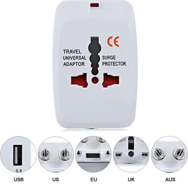 LAMTECH TRAVEL ADAPTER WITH USB & 4 DIFFERENT PLUGS