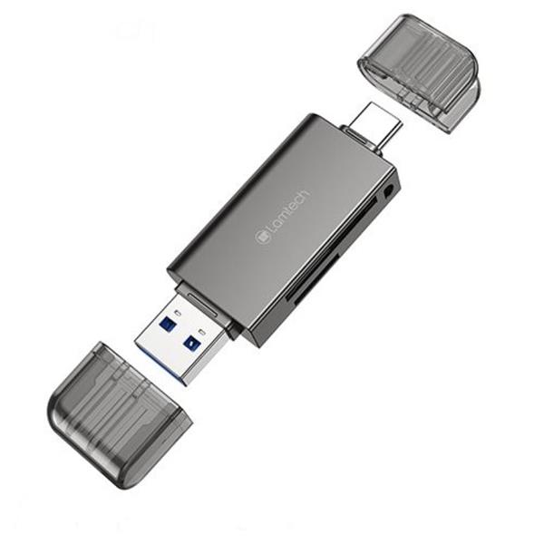 LAMTECH USB-TYPE-C 3.0 HIGH SPEED CARD READER METAL GREY