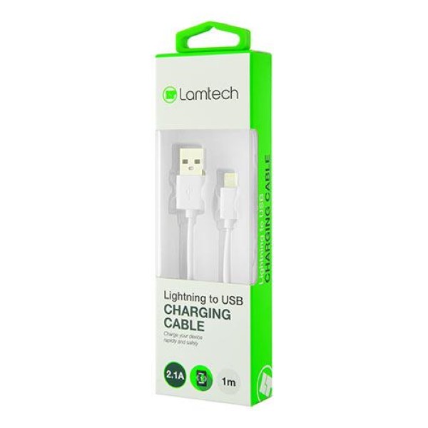 LAMTECH CHARGING CABLE IPHONE 5/6/7 1M WHITE