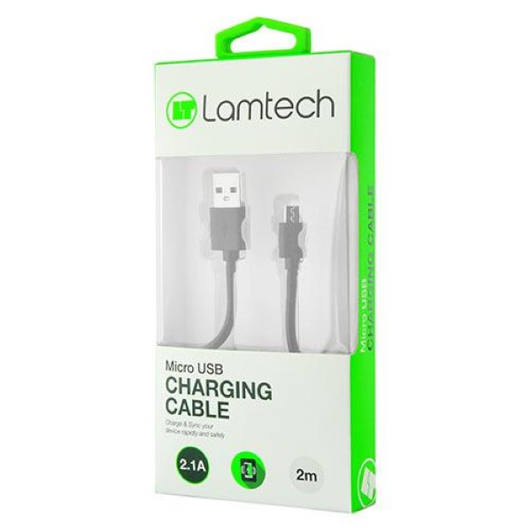 LAMTECH DATACABLE MICRO USB 2M BLACK