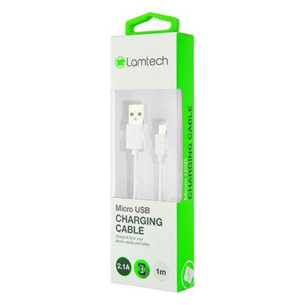 LAMTECH DATACABLE MICRO USB 1M WHITE
