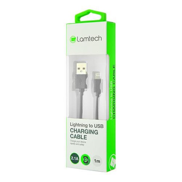 LAMTECH CHARGING CABLE IPHONE 5/6/7 1M BLACK