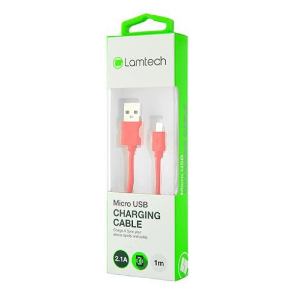 LAMTECH DATACABLE MICRO USB 1M RED