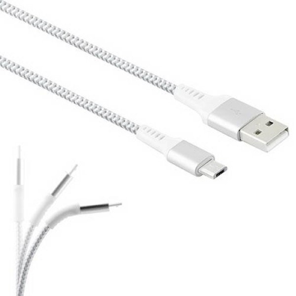 LAMTECH MICRO USB HIGH QUALITY UNBREAKABLE CABLE SILVER 2M