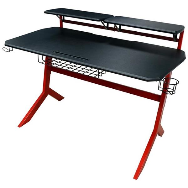 LC-POWER GAMING DESK WITH EXTRA SHELVES BLACK-RED