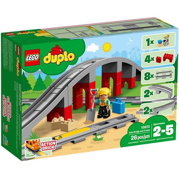 LEGO DUPLO 10872 RAILWAY BRIDGE AND RAILS, CONSTRUCTION TOYS