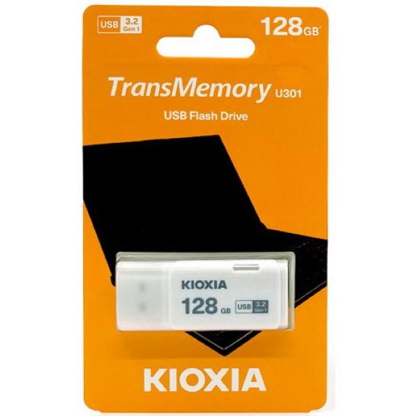 KIOXIA USB 3.0 FLASH STICK 128GB HAYABUSA WHITE U301