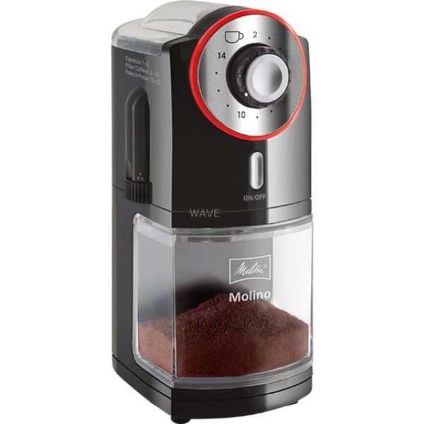 MELITTA MOLINO 1019-01, COFFEE GRINDER  BLACK / RED