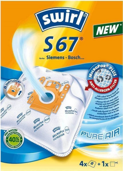 SWIRL VACUUM CLEANER BAG S 67 AIRSPACE® 4 PIECES