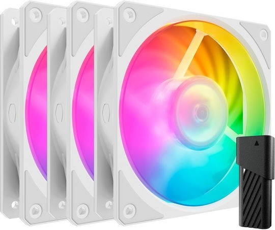 CoolerMaster Mobius 120P Case Fan  ARGB 3pcs white