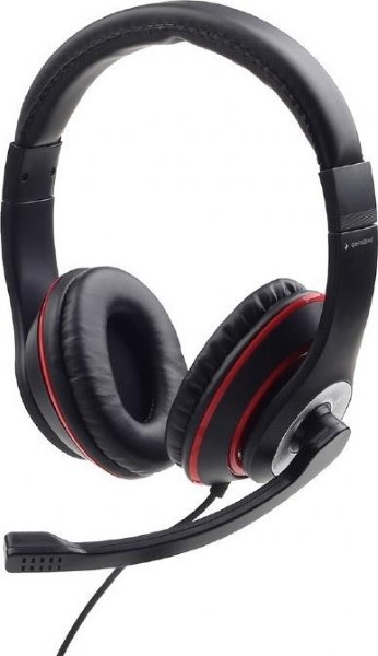 GEMBIRD JACK STEREO HEADSET BLACK WITH RED RING