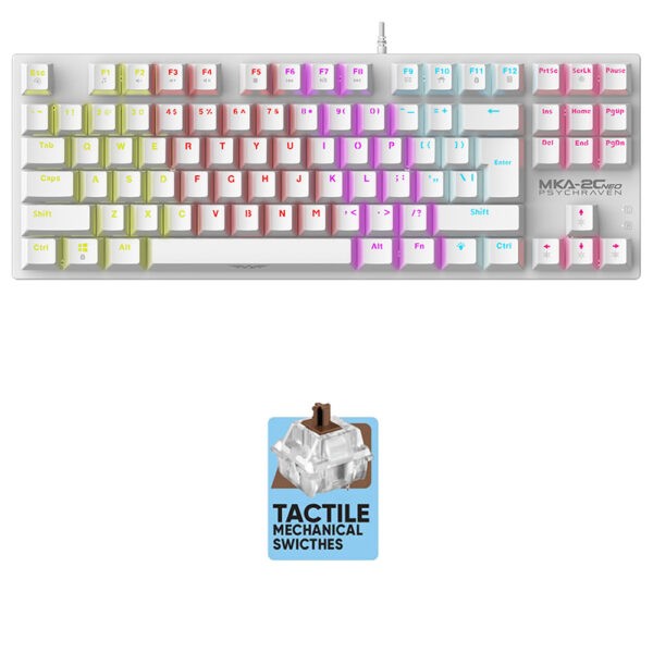 ARMAGGEDDON MECHANICAL KEYBOARD MKA-2C NEO WHITE TACTILE BROWN SWITCH