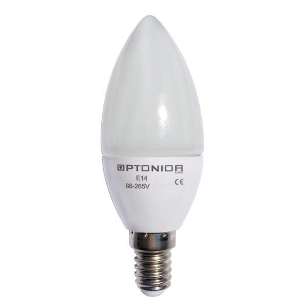 OPTONICA LED CANDLE LIGHT E14 4W AC85-265V NEUTRAL WHITE
