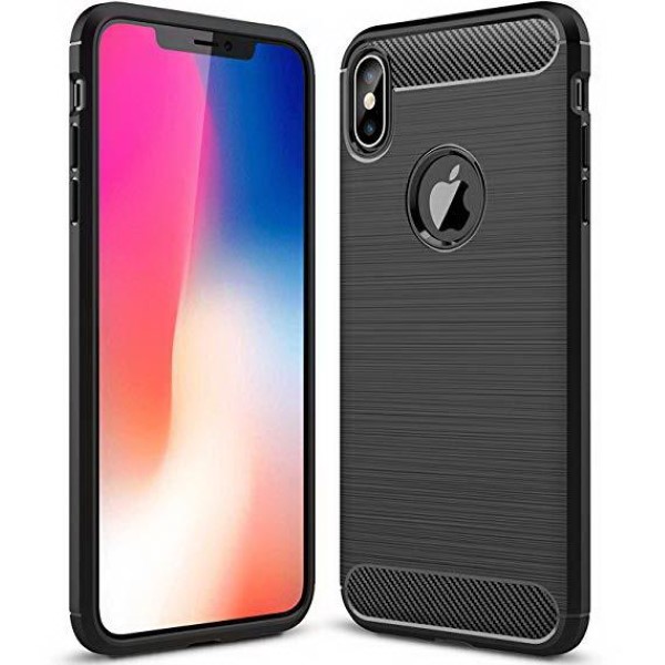 FORCELL CARBON TPU CASE ΓΙΑ APPLE IPHONE XS MAX - BLACK