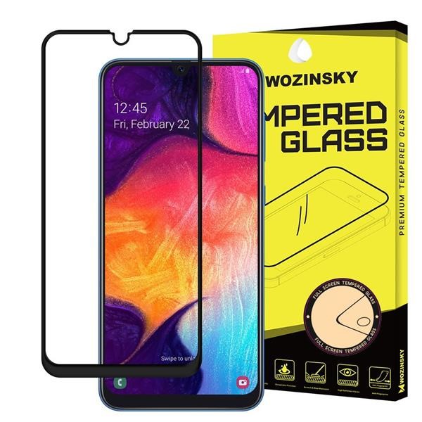 WOZINSKY 5D FULL COVER/CASE FRIENDLY, FULL GLUE TEMPERED GLASS 0.3MM 9H FOR SAMSUNG  GALAXY A30/A50  - BLACK