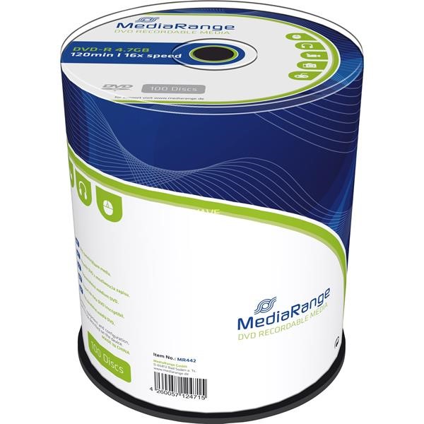 MEDIARANGE DVD-R 4.7GB, DVD BLANKS 100 PIECE SPINDLE NO 16X, 100 PIECE