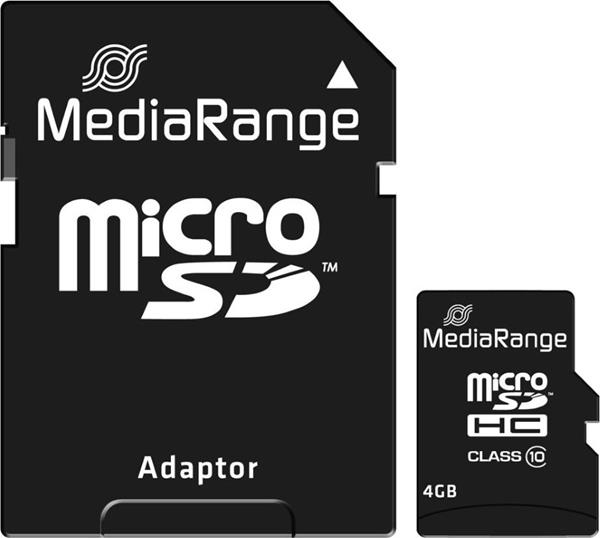 MediaRange microSDHC 4GB Class 10 High Speed με αντάπτορα