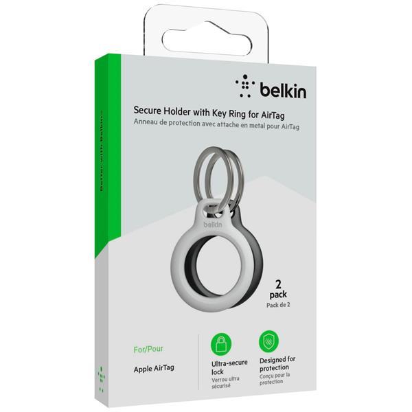 1X2 BELKIN KEY RING FOR APPLE AIRTAG, BLACK/WHITE  MSC002BTH35