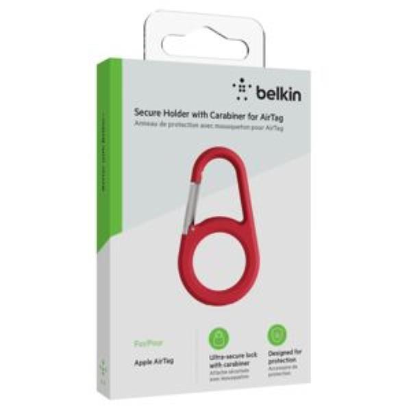 BELKIN SECURE HOLDER W.CARABINER FOR APPLE AIRTAG RED MSC008BTRD
