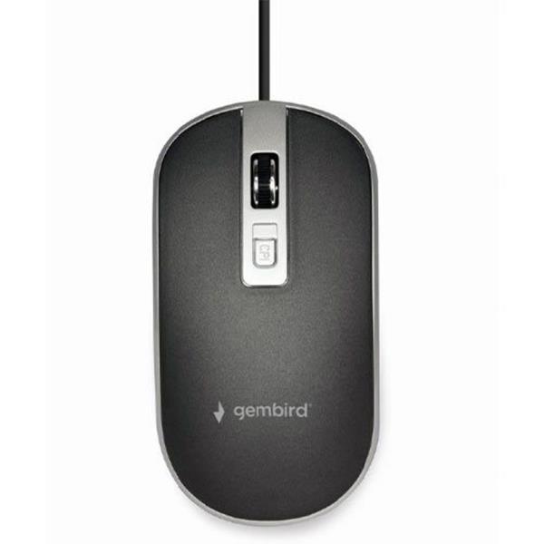 GEMBIRD USB WIRED OPTICAL MOUSE BLACK-SILVER