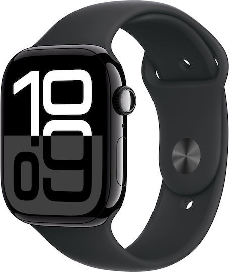 Apple Watch Series 10 Aluminium 46mm Jet Black  Black Sport Band (S/M)