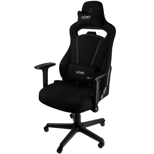 NITRO CONCEPTS E250 GAMING CHAIR - QUALITY FABRIC & COLD FOAM - STEALTH BLACK