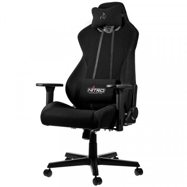 NITRO CONCEPTS S300 GAMING CHAIR - QUALITY FABRIC & COLD FOAM - STEALTH BLACK