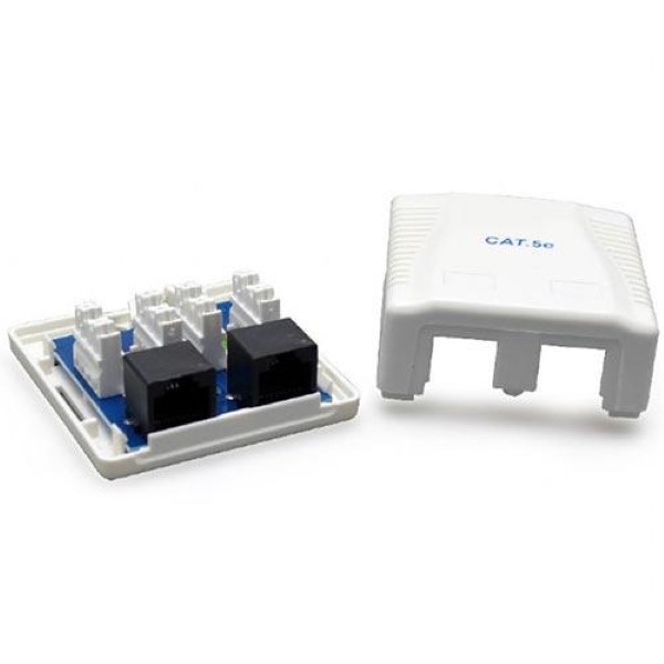 CABLEXPERT CAT5E UTP 2-PORT SURFACE MOUNT BOX