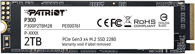 PATRIOT SSD 2TB 1650/2100 P300 M.2 PCIE