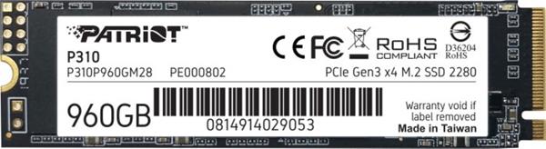 PATRIOT SSD 960GB 1800/2100 P310 M.2 PCIE