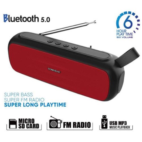 SONIC GEAR BLUETOOTH 5.0 SUPER BASS FM RADIO B.RED