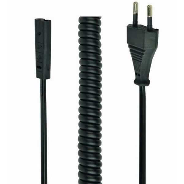CABLEXPERT POWER CURLED CORD C1 2x0.75SQ.MM VDE APPROVED 1,8M