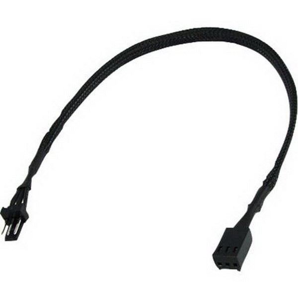 EXTENSION 3PIN MOLEX EXTENSION CORD POWER ADAPTER 1X 3PIN FAN  FEMALE  ON 1X 3PIN FAN  PLUG  30 CM BLACK, 30 CM
