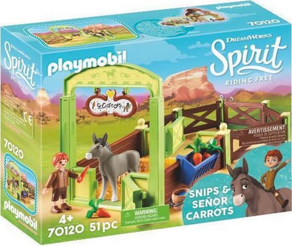 Playmobil Spirit Riding Free: Snips & Señor Carrots with Horse Stall 70120