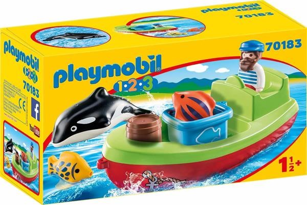 PLAYMOBIL 123 Sailor With Fishing Boat 70183