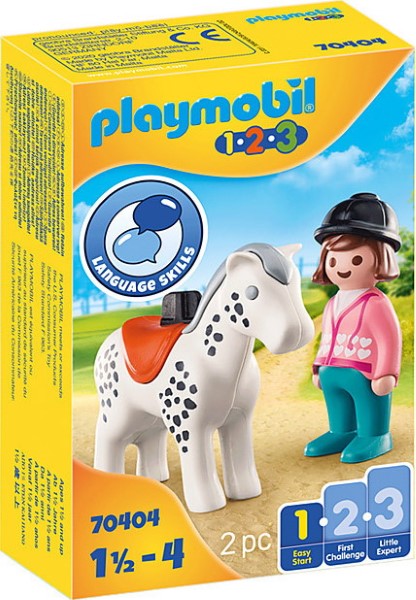 PLAYMOBIL 123 RIDER WITH HORSE 70404