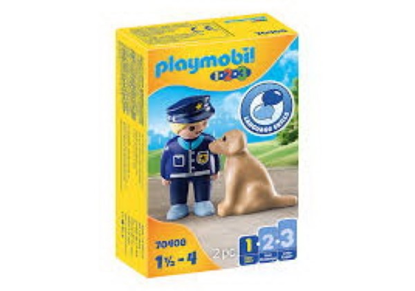 PLAYMOBIL 123 POLICE OFFICER WITH DOG 70408