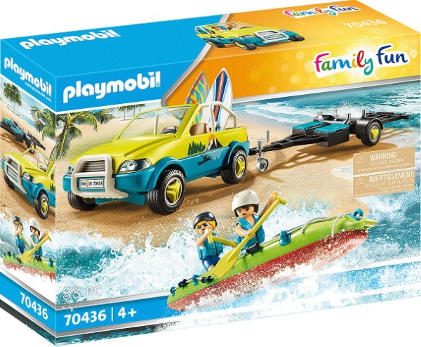 PLAYMOBIL FAMILY FUN BEACH CAR WITH CANOE 70436
