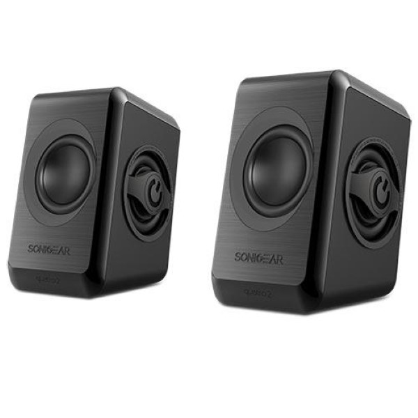 SONIC GEARS USB POWERED QUAD BASS SPEAKERS 2,0 BLACK COOL GREY