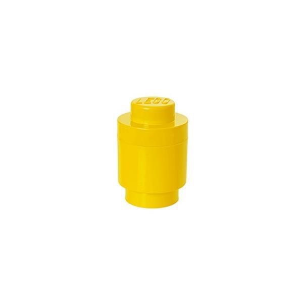 ROOM COPENHAGEN LEGO STORAGE BRICK 1 ROUND YELLOW, STORAGE BOX YELLOW